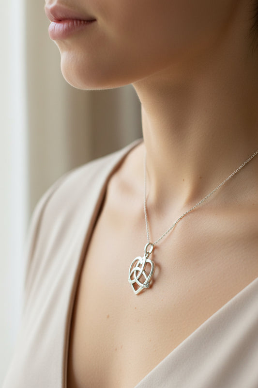 Celtic Love Knot Necklace in Sterling Silver