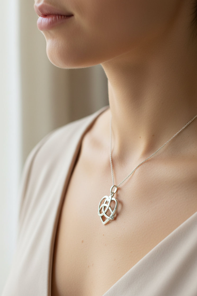 Celtic Love Knot Necklace in Sterling Silver