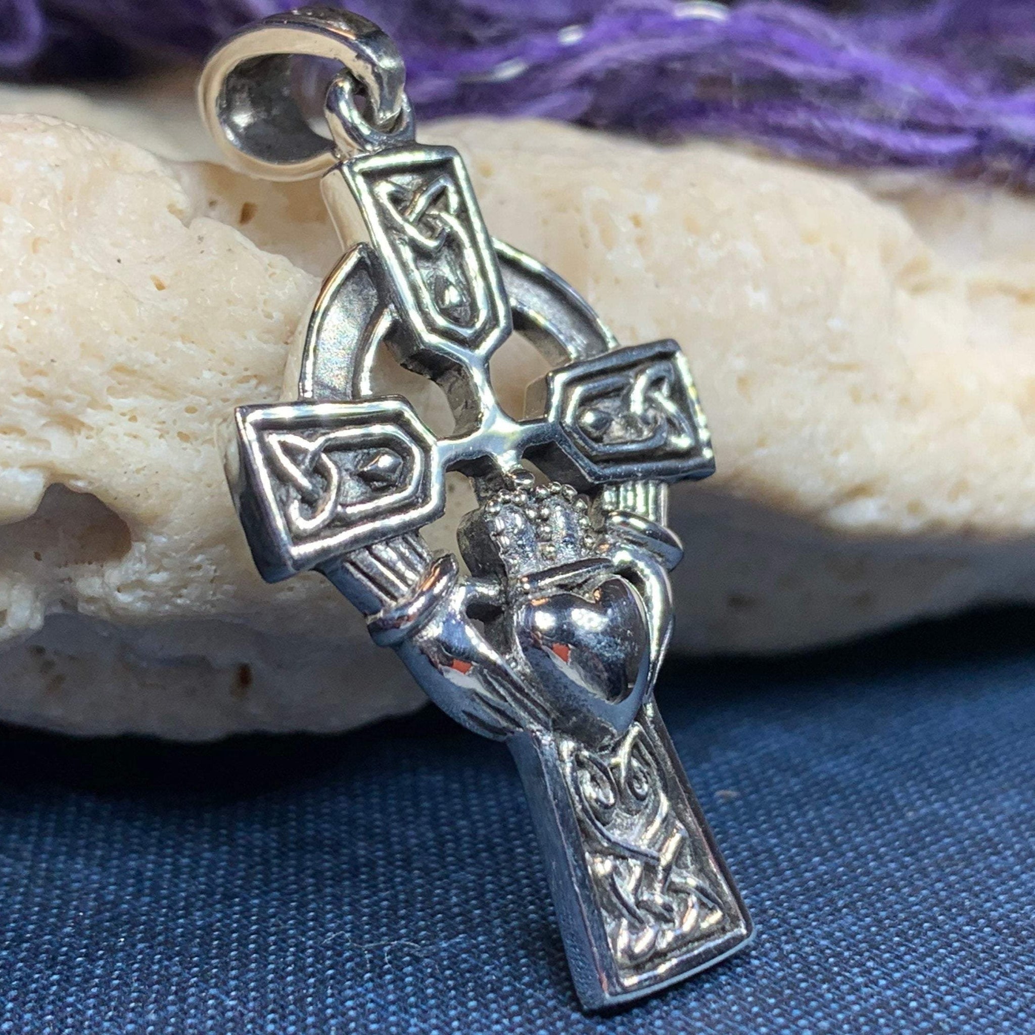 Claddagh Cross Pendant - Small — Real Irish