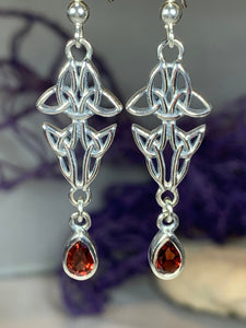 Emerald Crystal Trinity Knot Earrings