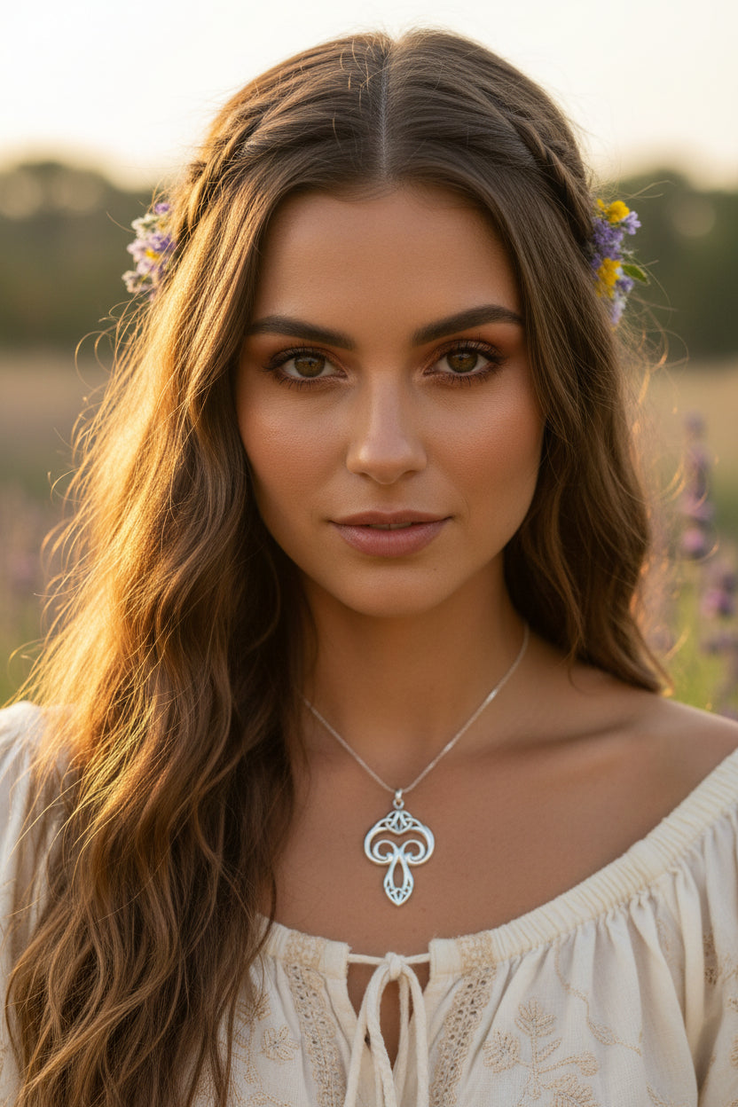 Yseult Celtic Knot Necklace in Sterling Silver — view 6