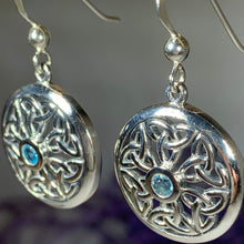 Load image into Gallery viewer, Blue Sky Trinity Knot Earrings
