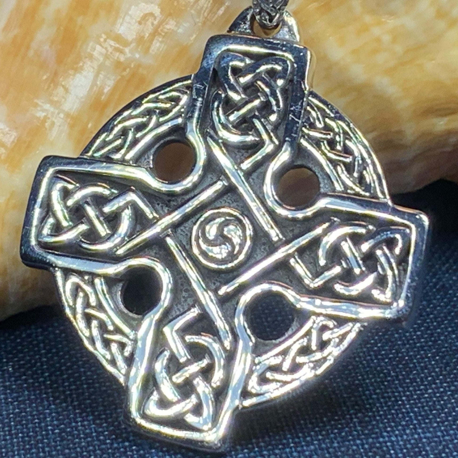 Lyre Celtic Cross Necklace — view 7