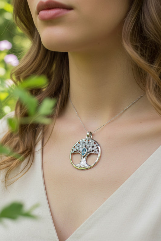 Glorianna Celtic Tree of Life Necklace in Sterling Silver — view 3