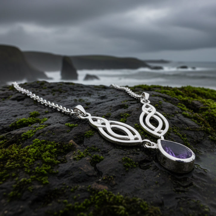 Lilias Celtic Knot Necklace in Sterling Silver
