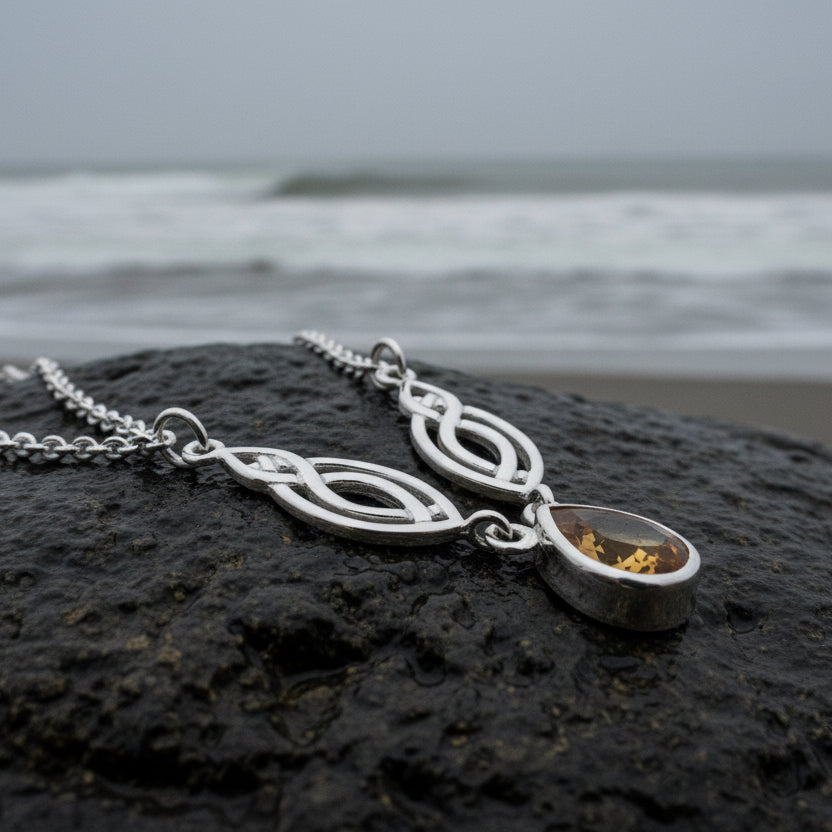 Lilias Celtic Knot Necklace in Sterling Silver