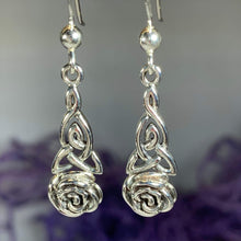 Load image into Gallery viewer, Mother&#39;s Rose Knot Celtic Earrings

