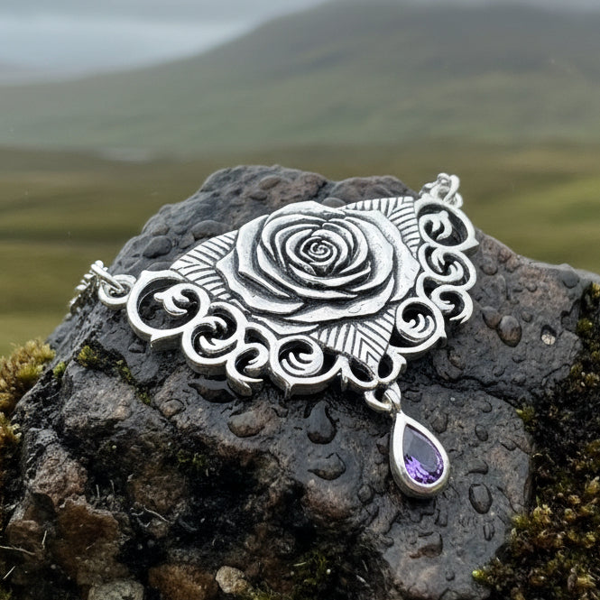 Wild Irish Rose Necklace in Sterling Silver — view 6