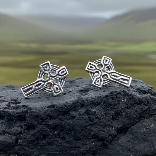 Celtic Cross Stud Earrings, Irish Jewelry, Celtic Jewelry, Anniversary Gift, Trinity Knot Jewelry, Cross Jewelry, Spiritual Jewelry