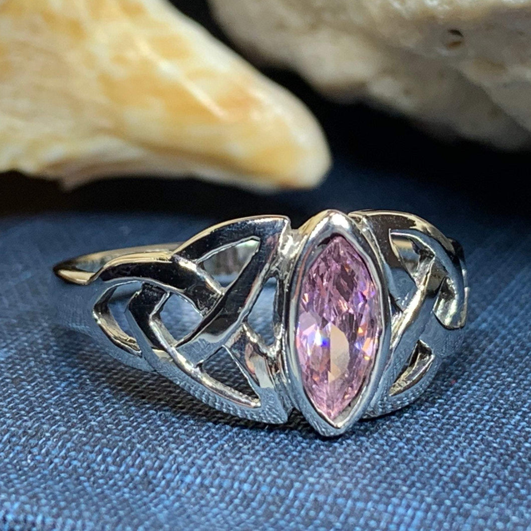 Pink Trinity Knot Ring