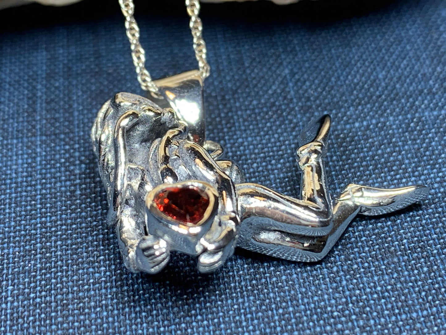 Ocean Diver Necklace in Sterling Silver — view 10