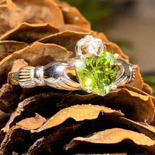Load image into Gallery viewer, Peridot Green Claddagh Ring
