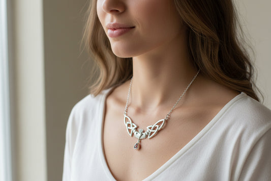 Erinna Irish Claddagh Necklace in Sterling Silver — view 4