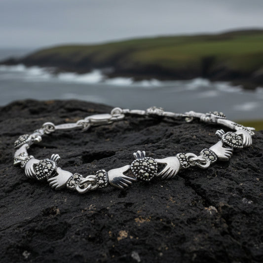 Irene Irish Claddagh Bracelet in Sterling Silver