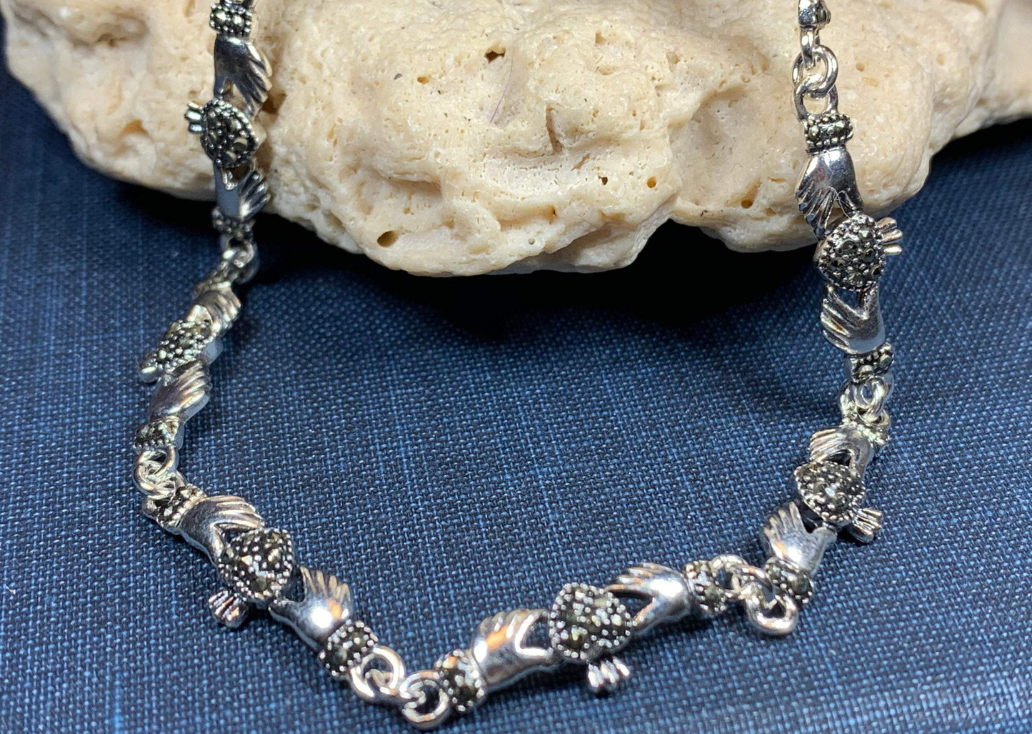 Irene Irish Claddagh Bracelet in Sterling Silver — view 4