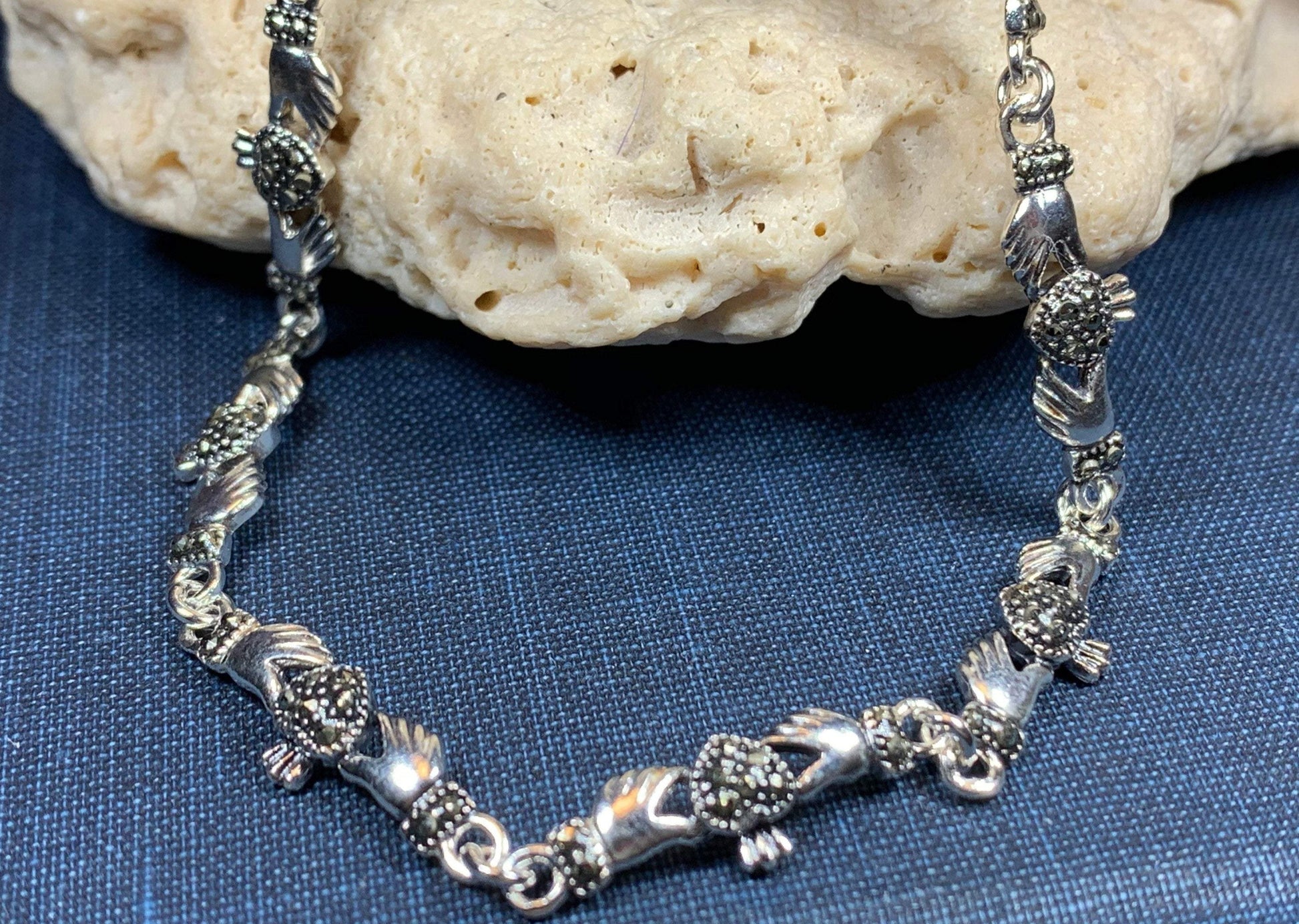 Irene Irish Claddagh Bracelet in Sterling Silver — view 4