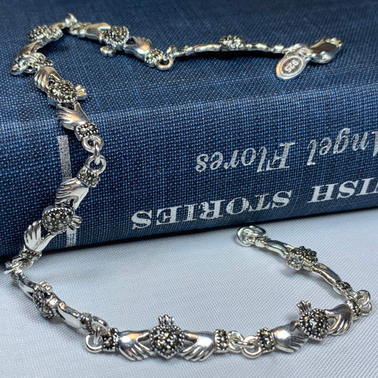 Irene Irish Claddagh Bracelet in Sterling Silver