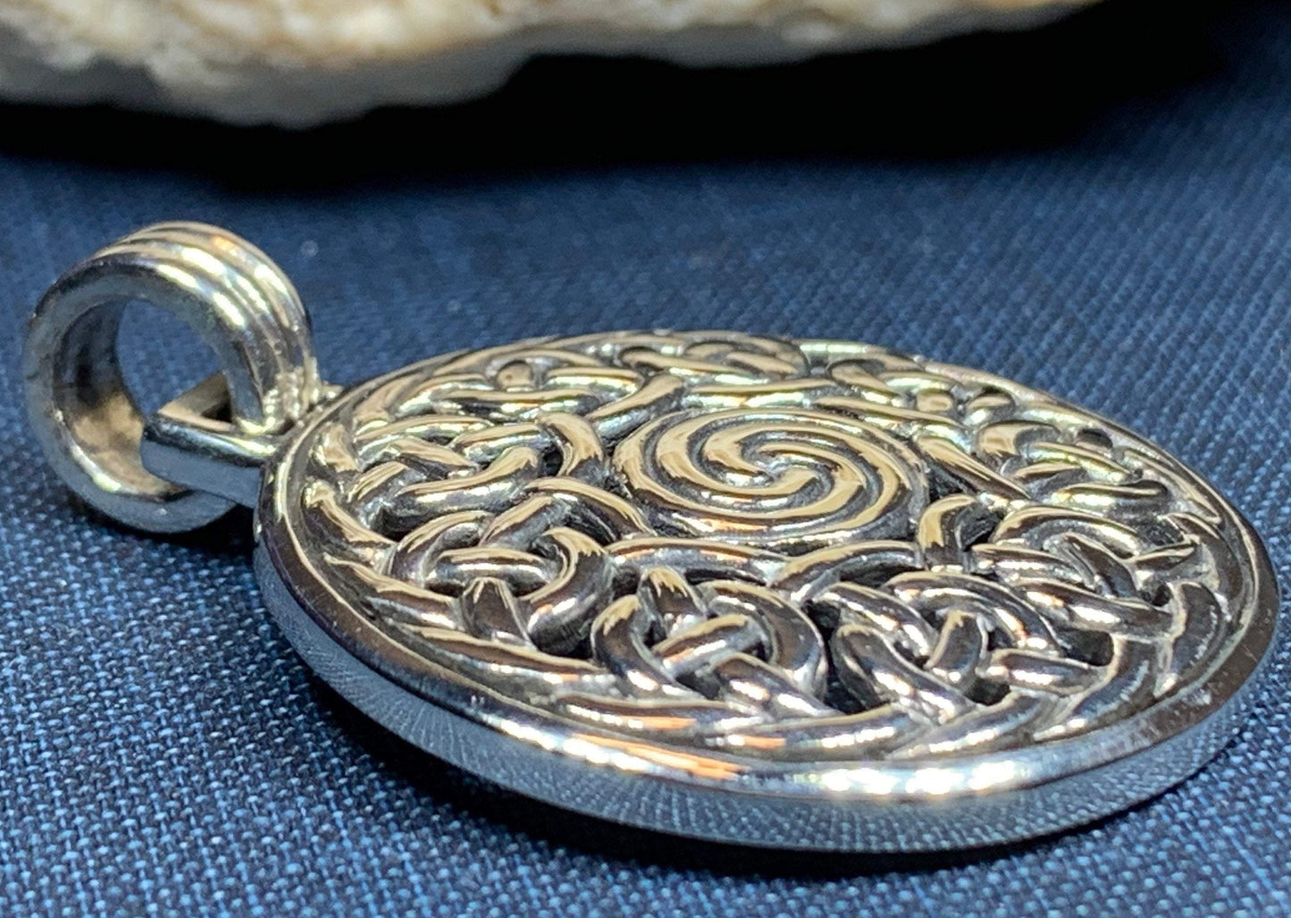 Eternal Celtic Spiral Necklace in Sterling Silver — view 8
