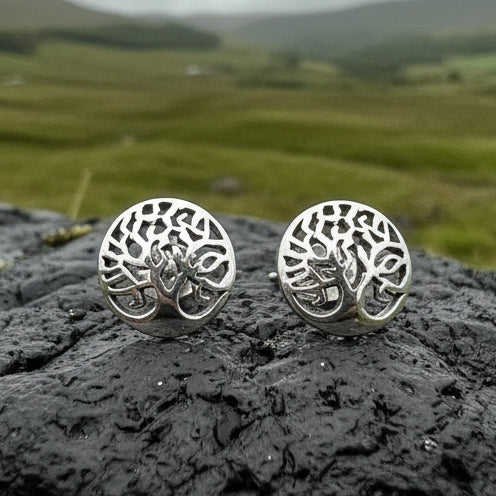 Celtic Tree of Life Stud Earrings in Sterling Silver