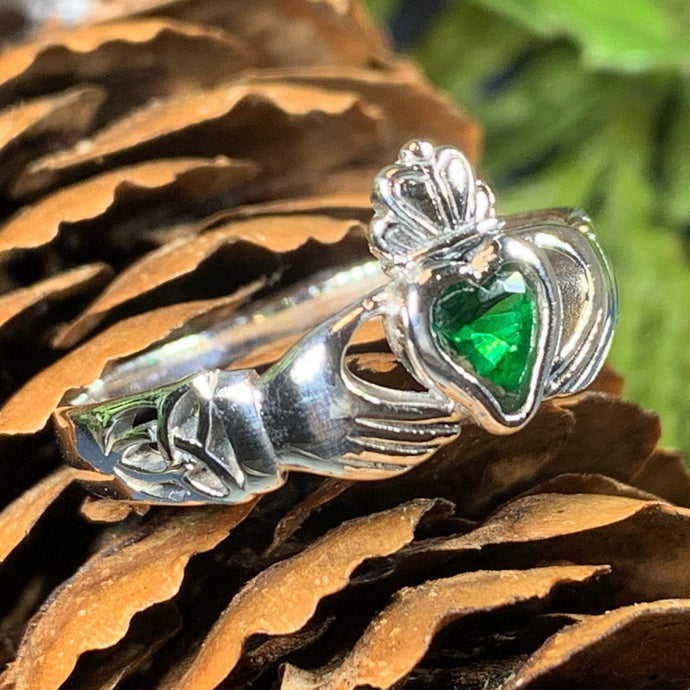 Traditional Irish Claddagh ring symbolizing love, loyalty and friendship. Sterling silver Irish jewelry Celtic Crystal Designs