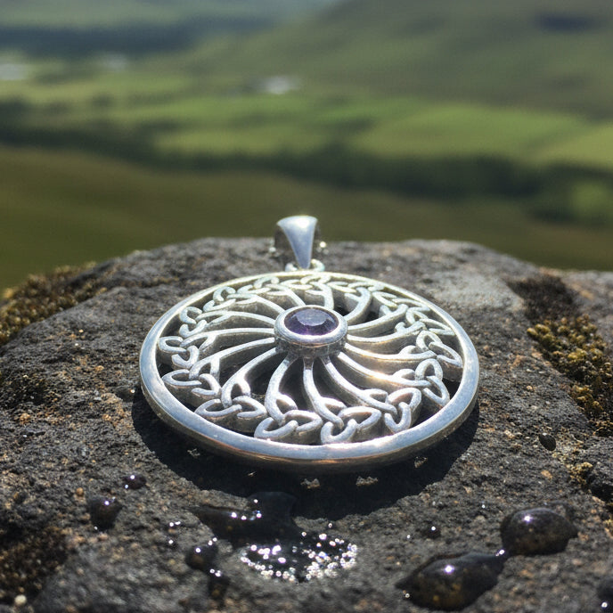 Wheel of Life Celtic Trinity Knot Necklace — view 5