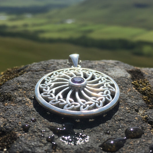 Wheel of Life Celtic Trinity Knot Necklace — view 5