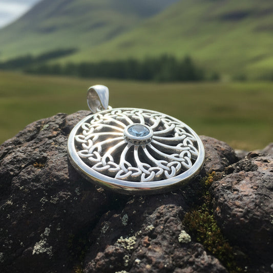 Wheel of Life Celtic Trinity Knot Necklace — view 10