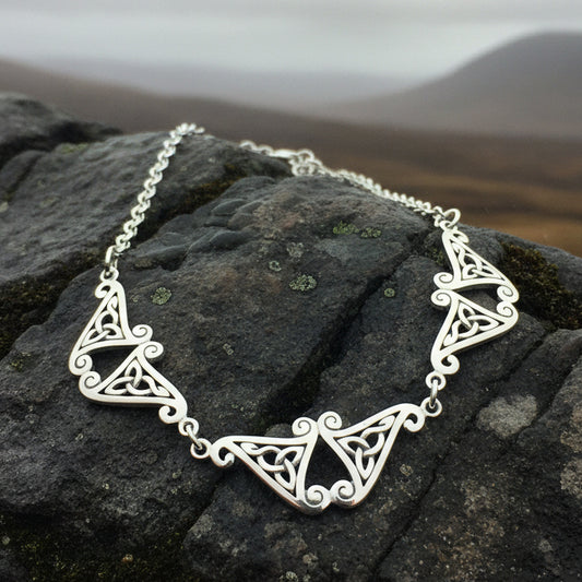 Morna Celtic Trinity Knot Necklace in Sterling Silver