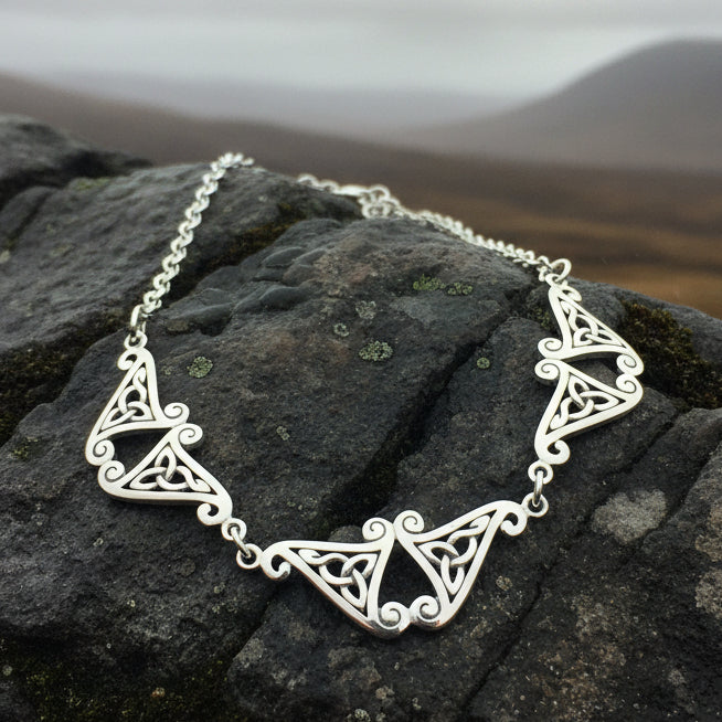 Morna Celtic Trinity Knot Necklace in Sterling Silver