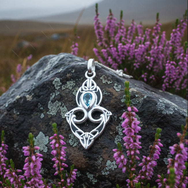 Cordelia Celtic Trinity Knot Necklace in Sterling Silver — view 4