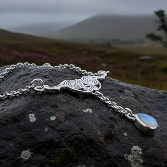 Liosa Celtic Spiral Necklace in Sterling Silver — view 6