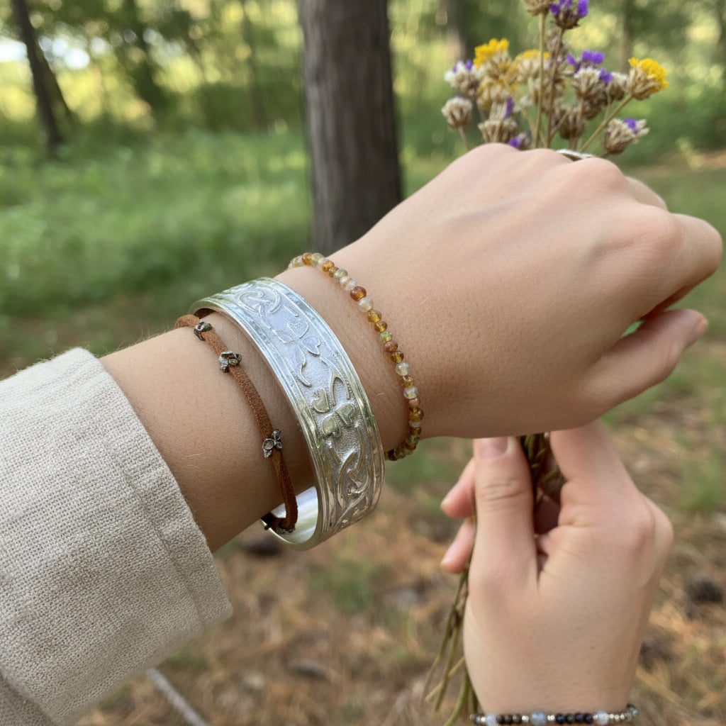 Irish Shamrock Cuff Bracelet — view 6