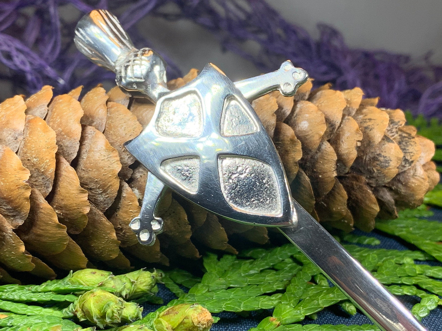 Scottish Saltire Kilt Pin - Handmade in Scotland — view 5