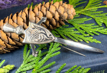 Load image into Gallery viewer, Alban Thistle Sword Kilt Pin
