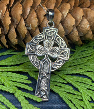 Load image into Gallery viewer, Collins Celtic Cross Shamrock Necklace
