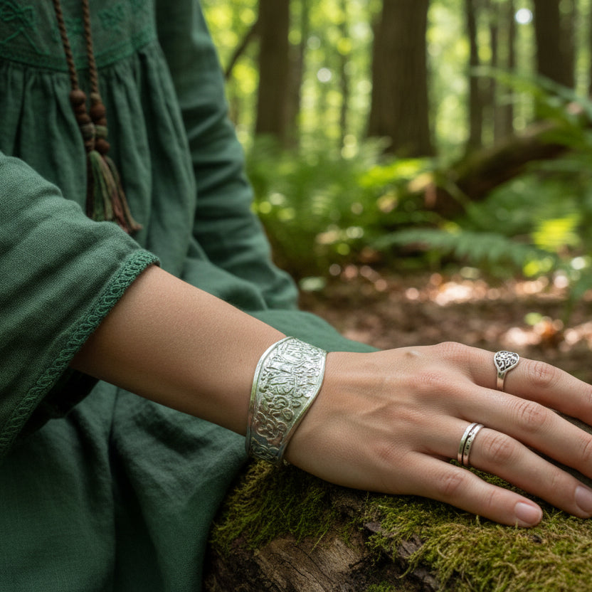 Celtic Love Birds Bracelet, Celtic Jewelry, Scotland Jewelry, Norse Jewelry, Ireland Jewelry, Wife Gift, Girlfriend Gift, Celtic Bangle