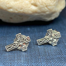 Load image into Gallery viewer, Celtic Cross Stud Earrings, Irish Jewelry, Celtic Jewelry, Anniversary Gift, Trinity Knot Jewelry, Cross Jewelry, Spiritual Jewelry

