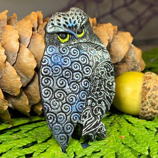 Magical Owl Brooch - Handmade in Scotland — view 6