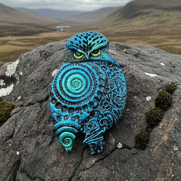 Magical Owl Brooch - Handmade in Scotland