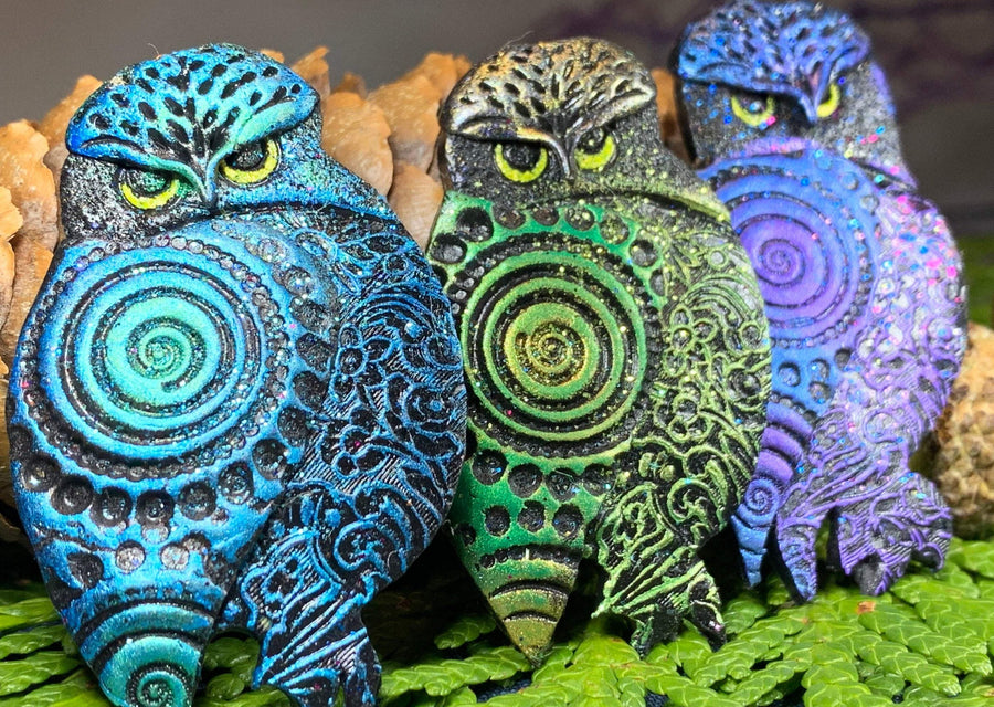 Magical Owl Brooch - Handmade in Scotland