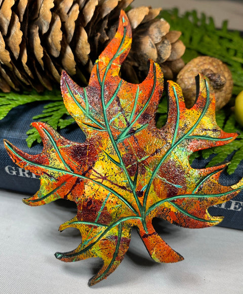 Load image into Gallery viewer, Splatter Maple Leaf Pin
