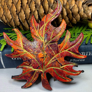 Splatter Maple Leaf Pin