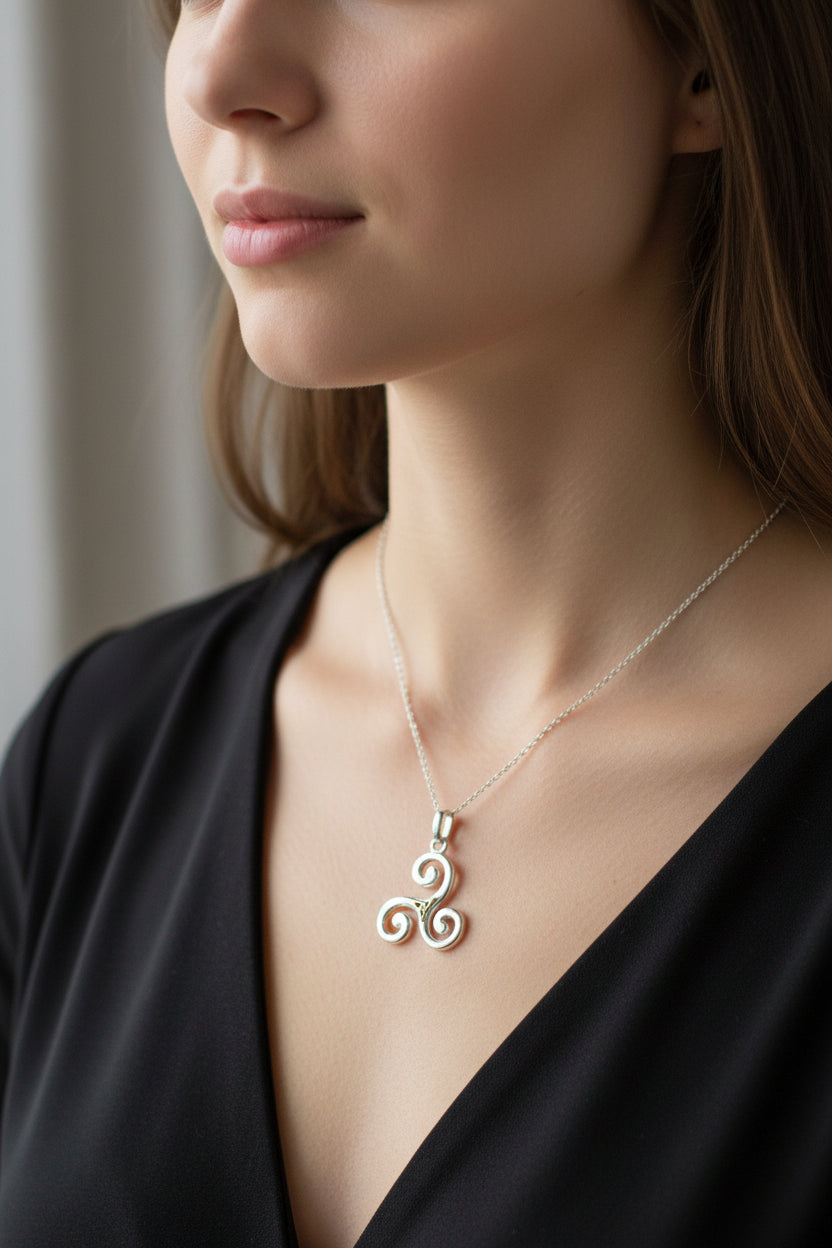 Keeva Triple Spiral Necklace — view 3