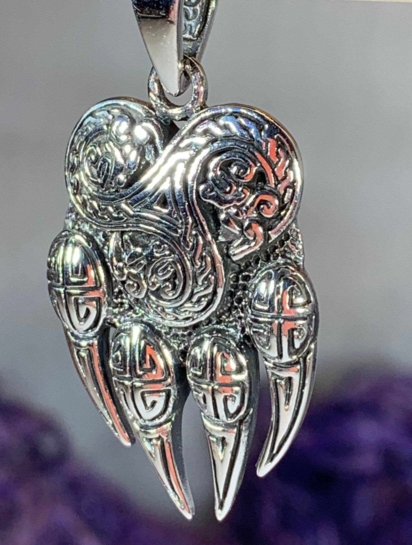 Bear Claw Necklace, Bear Jewelry, Celtic Jewelry, Animal Jewelry, Viking Jewelry, Norse Jewelry, Wiccan Jewelry, Pagan Jewelry, Wolf Paw