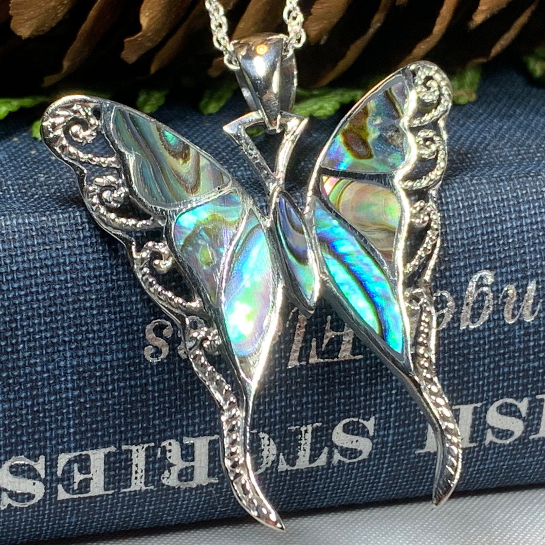Butterfly Necklace, Abalone Jewelry, Shell Jewelry, Mom Gift, New Beginning Gift, Nature Jewelry, Anniversary Gift, Graduation Gift