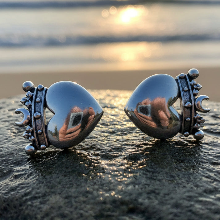 Traditional Irish Claddagh earrings symbolizing love, loyalty and friendship. Sterling silver Irish jewelry Celtic Crystal Designs