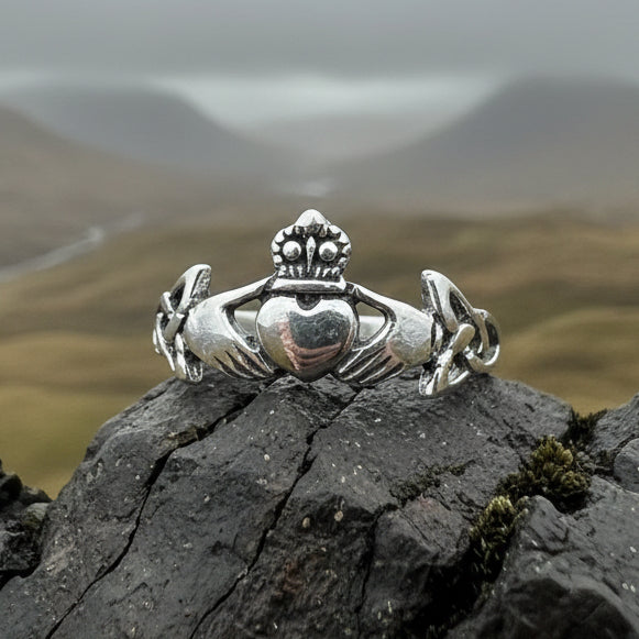 Finnea Irish Claddagh Ring in Sterling Silver — view 4