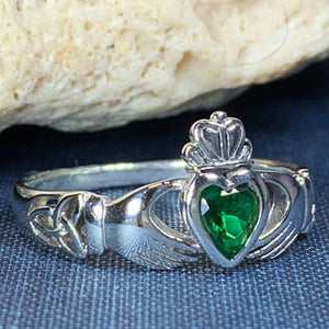 Traditional Irish Claddagh ring symbolizing love, loyalty and friendship. Sterling silver Irish jewelry Celtic Crystal Designs