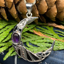 Load image into Gallery viewer, Aulay Raven Moon Necklace
