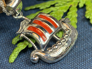 Viking Ship Necklace, Norse Jewelry, Ship Necklace, Viking Ship Jewelry, Scotland Jewelry, Wife Gift, Nautical Jewelry, Pagan Jewelry